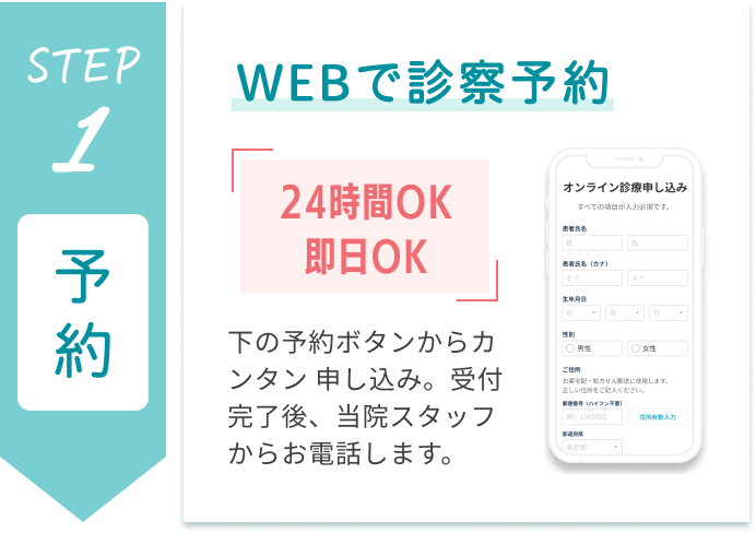 STEP1 WEBで診察予約