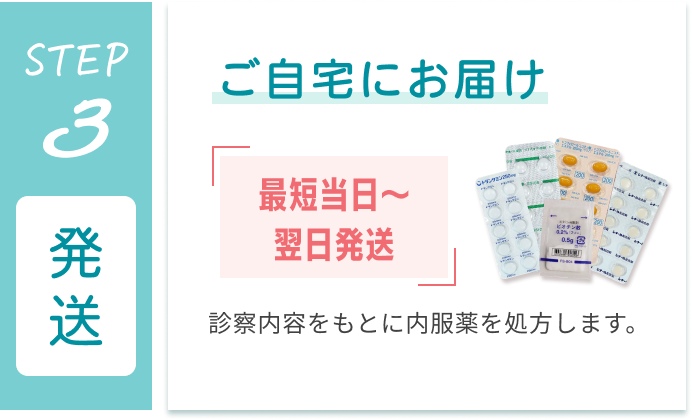 STEP3 ご自宅にお届け