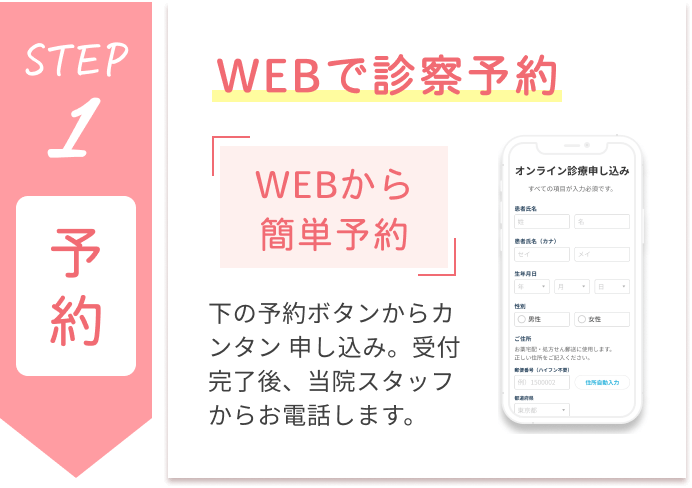 STEP1 WEBで診察予約